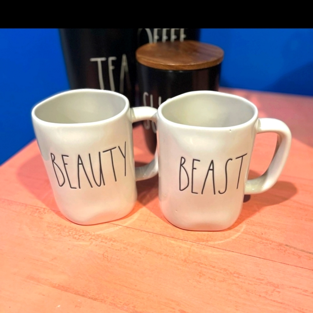 Rae Dunn “Beauty & Beast” Mug Set
